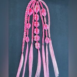 Pink and White Rave Braids Festival Braids Hair Extensions